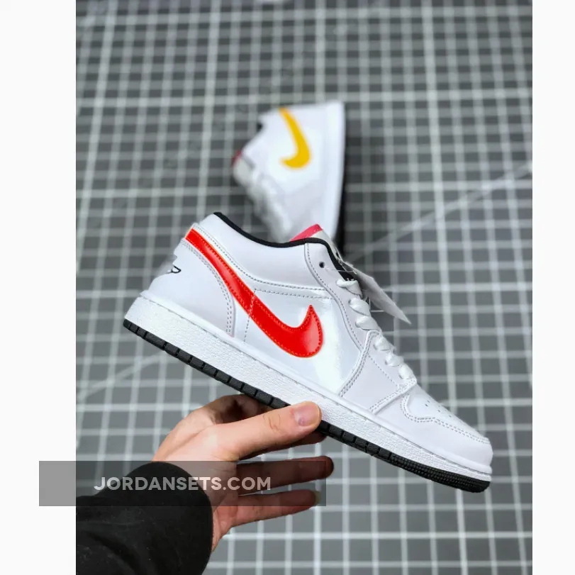 Jordan 1 Low Multicolored Air Jordan 1 Low - Swoosh White/Multi-Color/Black AJ1