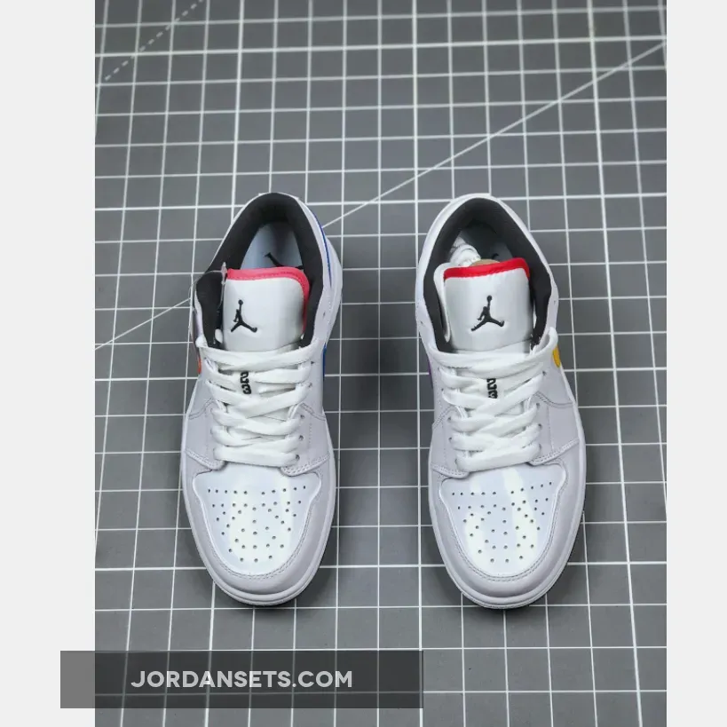 Jordan 1 Low Multicolored Air Jordan 1 Low - Swoosh White/Multi-Color/Black AJ1