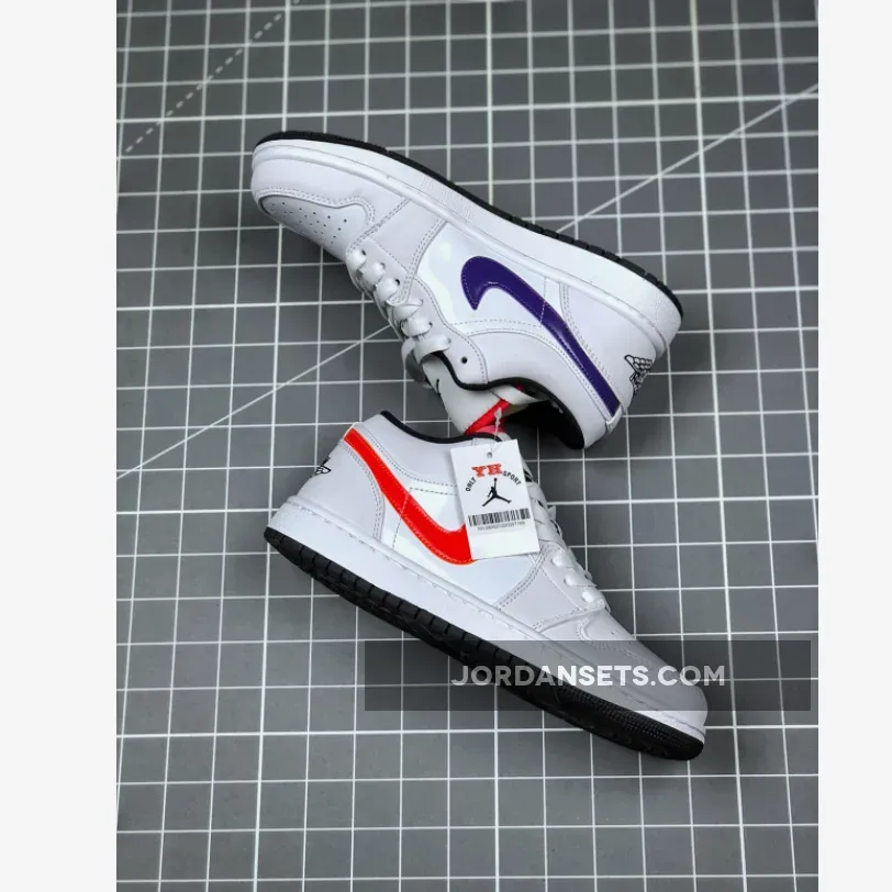 Jordan 1 Low Multicolored Air Jordan 1 Low - Swoosh White/Multi-Color/Black AJ1