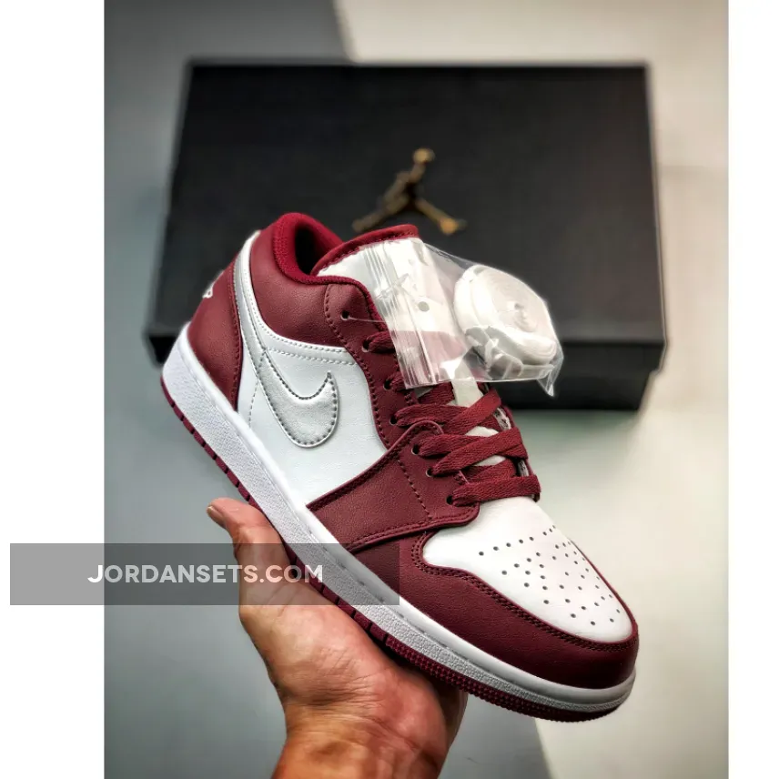 Air Jordan 1 Low White/Bordeaux 553558-615 Air Jordan Cherrywood