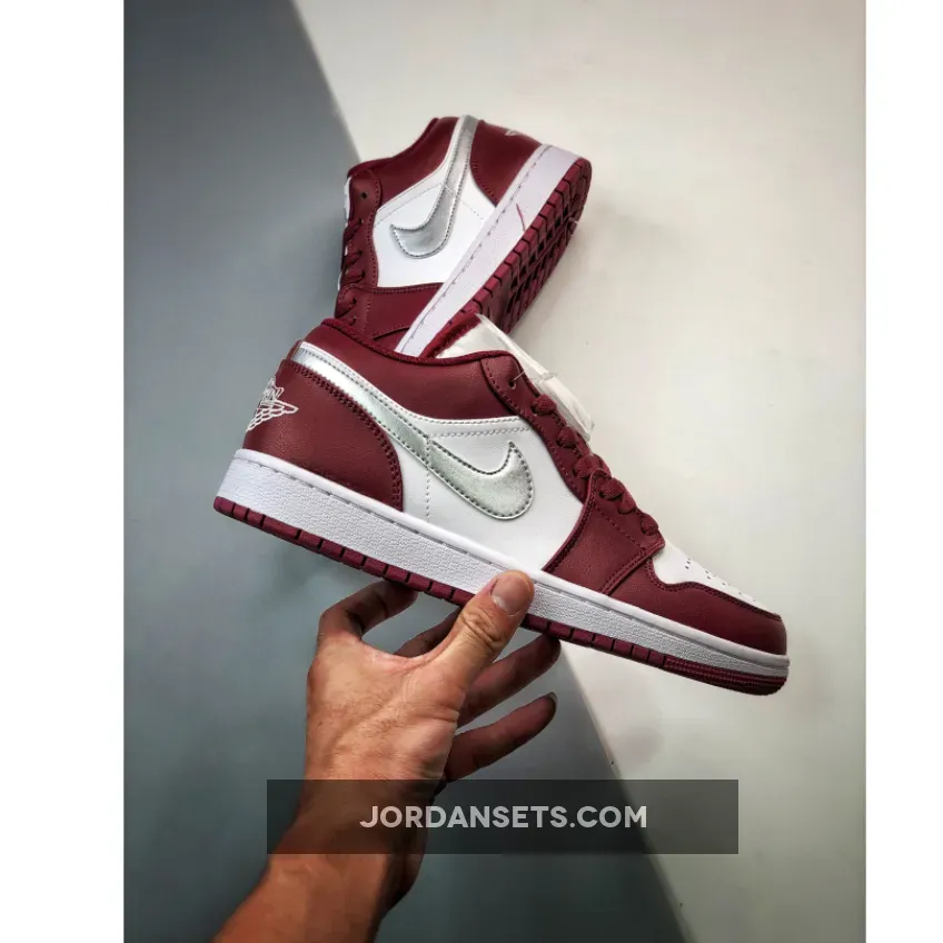 Air Jordan 1 Low White/Bordeaux 553558-615 Air Jordan Cherrywood