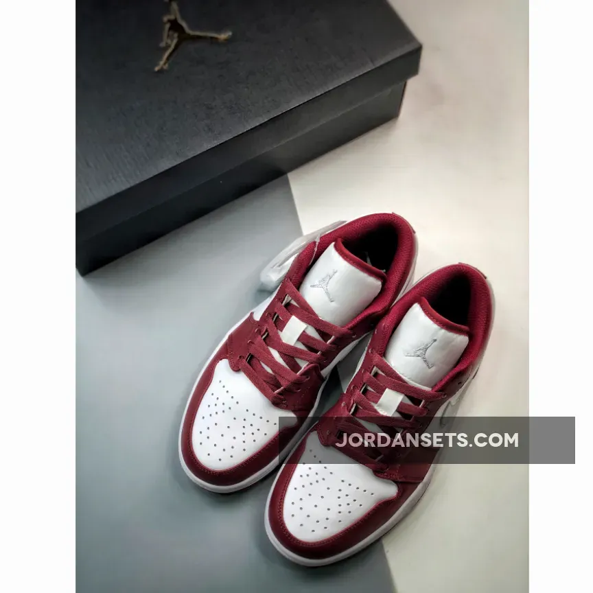Air Jordan 1 Low White/Bordeaux 553558-615 Air Jordan Cherrywood