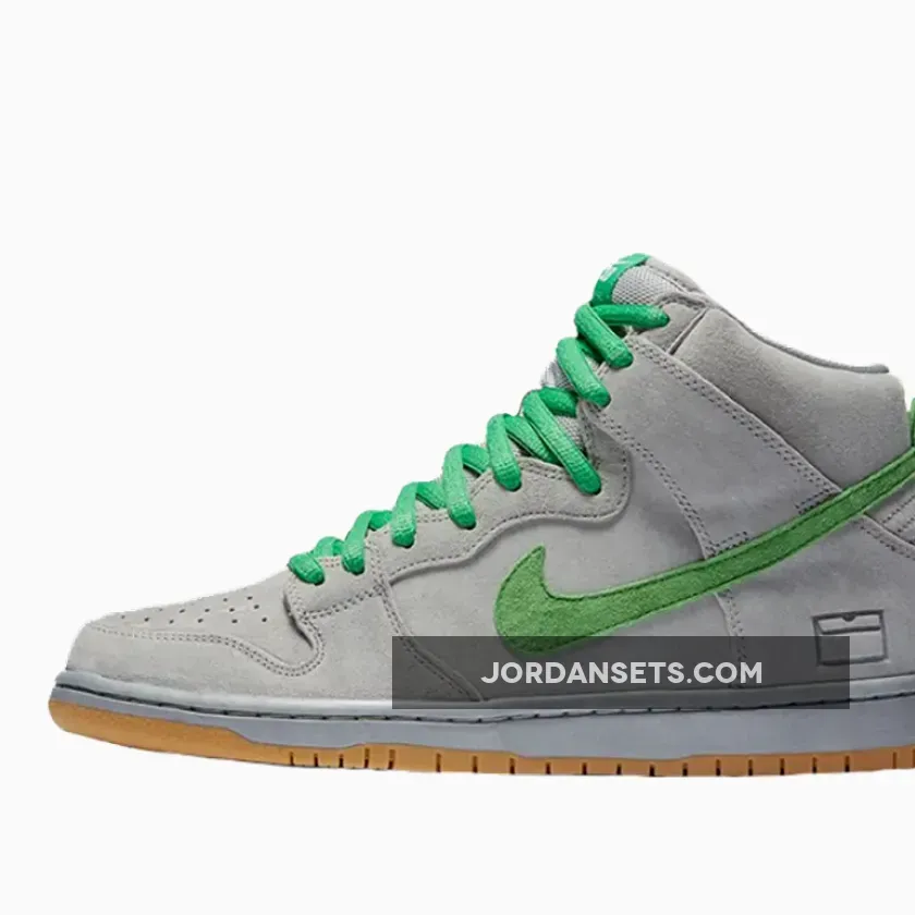 Nike SB Dunk High 'Silver Box' Metallic Silver/Hyper Verde-Gum Yellow - silver dunks high
