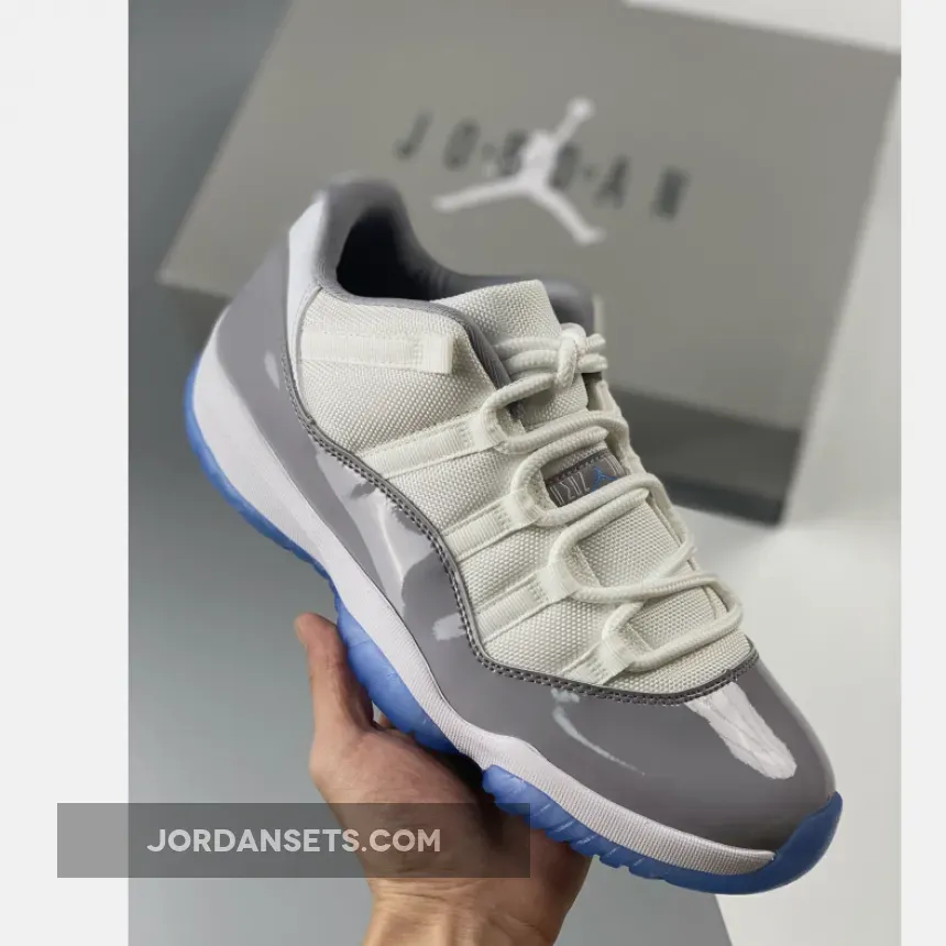 Air Jordan 11 Low White/University Blue-Cement Grey #real jordan shoes websites