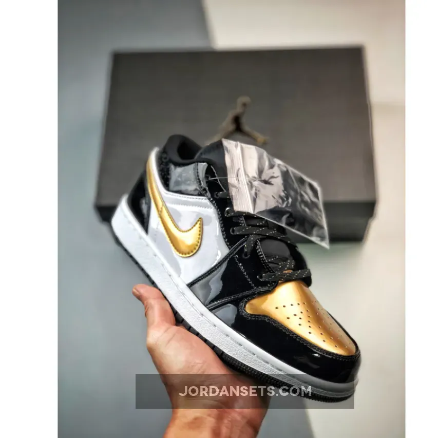 Air Jordan 1 Low 'Copper Toe' Black Gold White DR6970-071 jordan 1 low gold and black