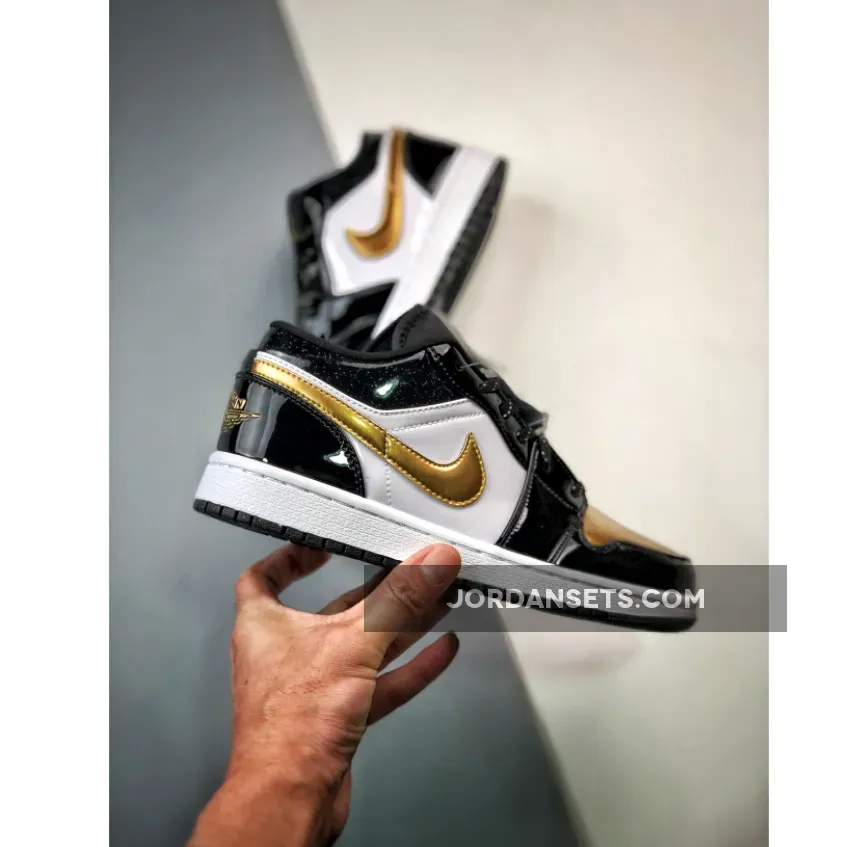 Air Jordan 1 Low 'Copper Toe' Black Gold White DR6970-071 jordan 1 low gold and black