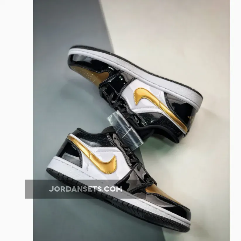 Air Jordan 1 Low 'Copper Toe' Black Gold White DR6970-071 jordan 1 low gold and black