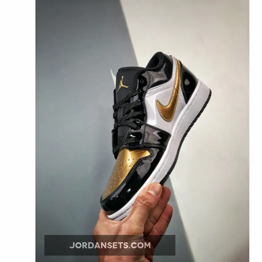 Air Jordan 1 Low 'Copper Toe' Black Gold White DR6970-071 jordan 1 low gold and black
