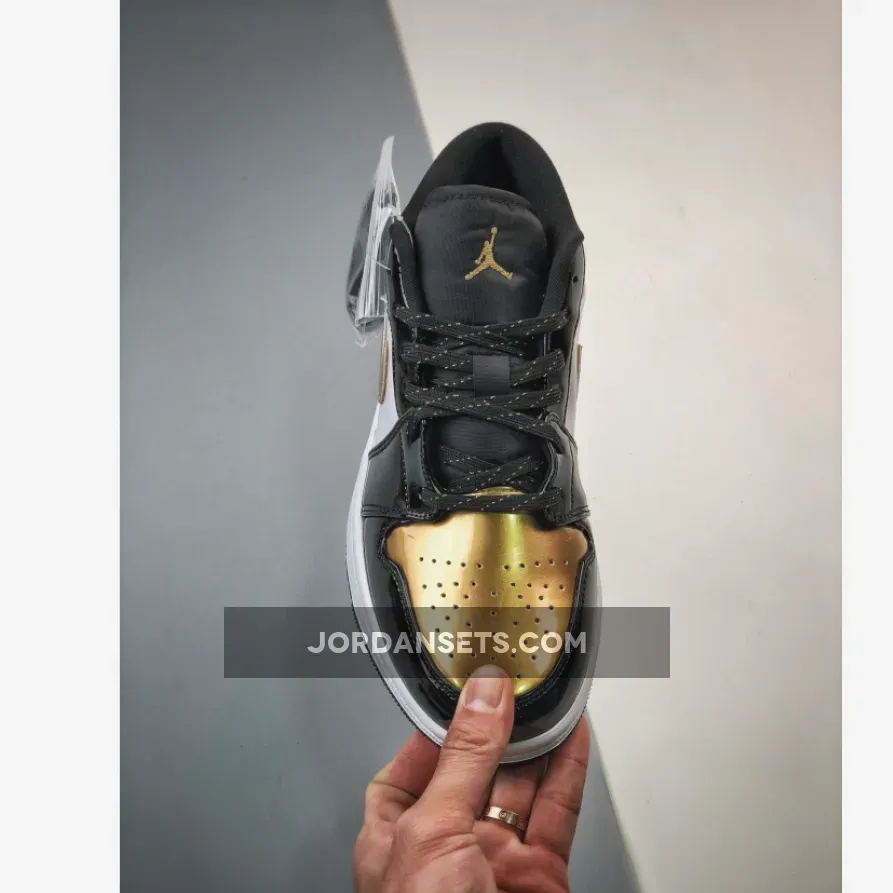 Air Jordan 1 Low 'Copper Toe' Black Gold White DR6970-071 jordan 1 low gold and black