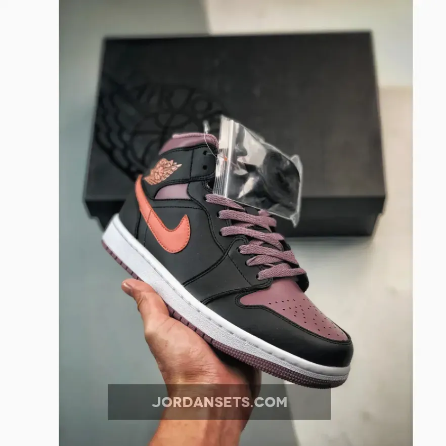 Air Jordan 1 Mid SE Black/Orange-Sky J Mauve-White For Sale
