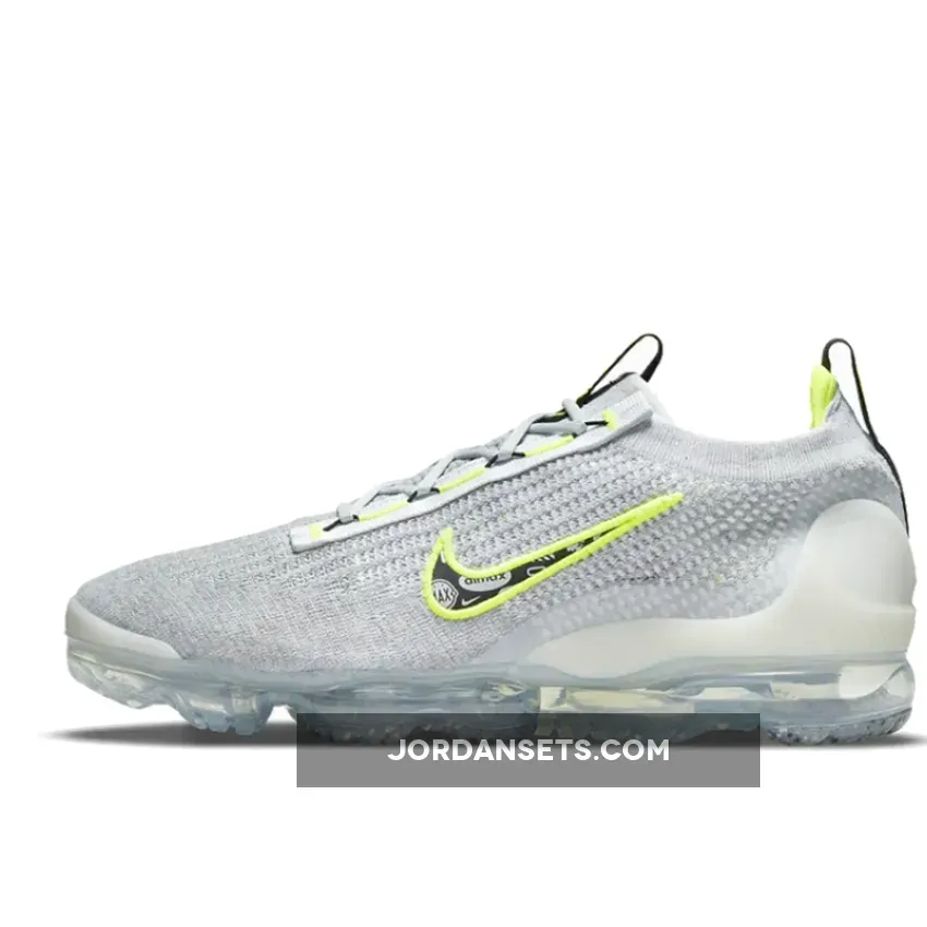 Nike Air VaporMax Flyknit Grey Volt DH4085-001 #nike vapormax wolf grey