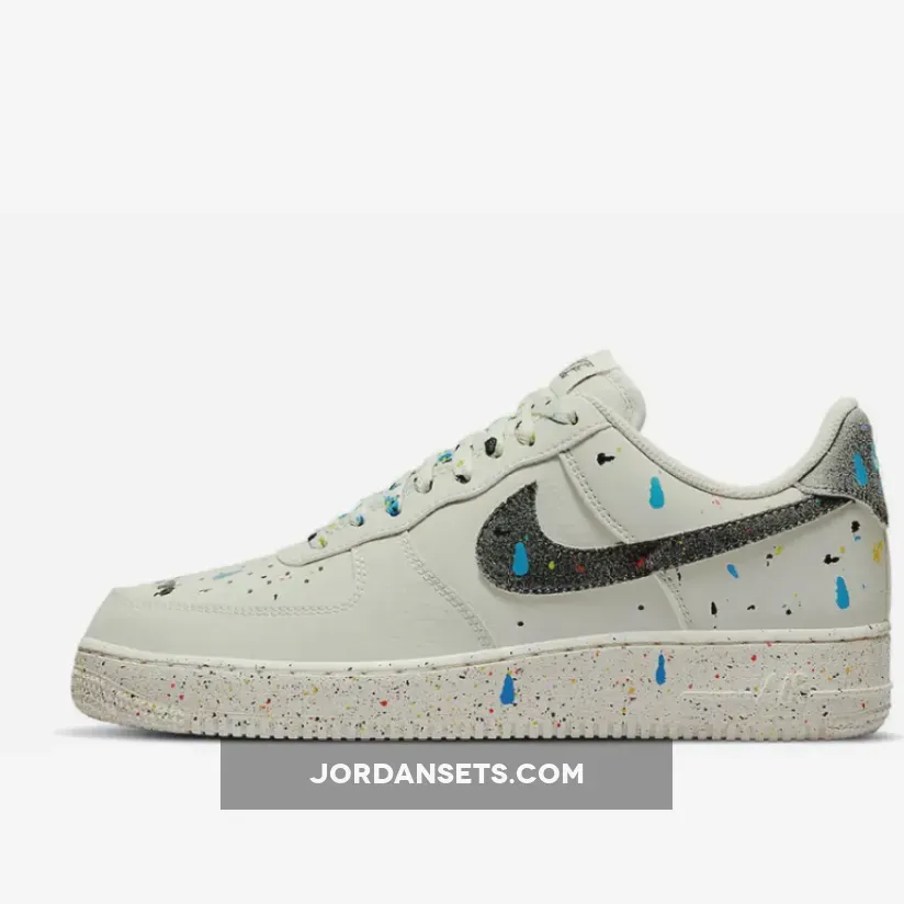 Nike Air Force 1 Low 'Paint Splatter' Light Bone/Black-Sail / paint splatter air force ones