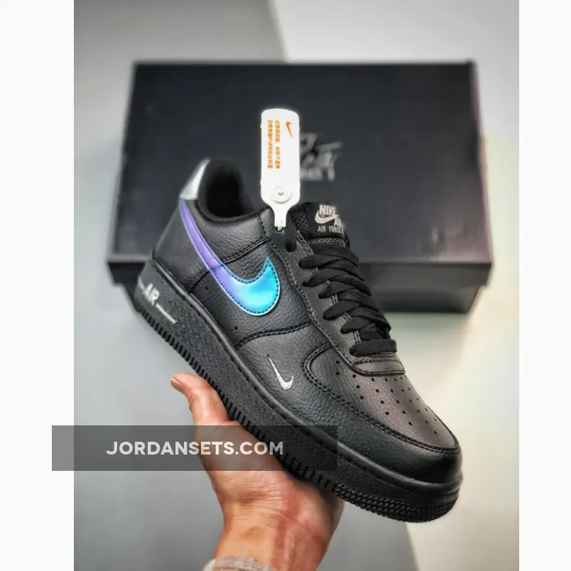 Nike Air Force 1 Low Black Blue Lightning FD0654-001 - air force 1 blue