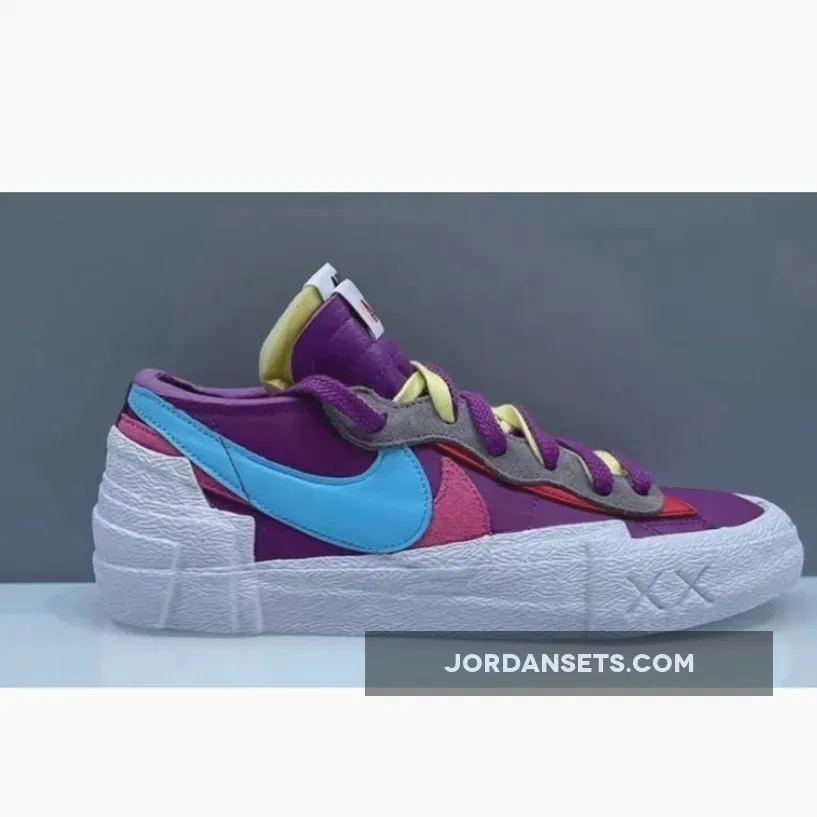 KAWS x sacai x Nike Blazer Low Purple Multi DM7901-500 nike blazer low x kaws