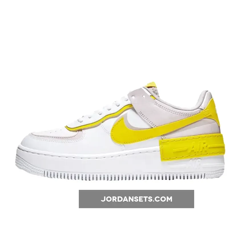 Nike Air Force 1 Shadow White Yellow For Womens CJ1641-102 For Sale