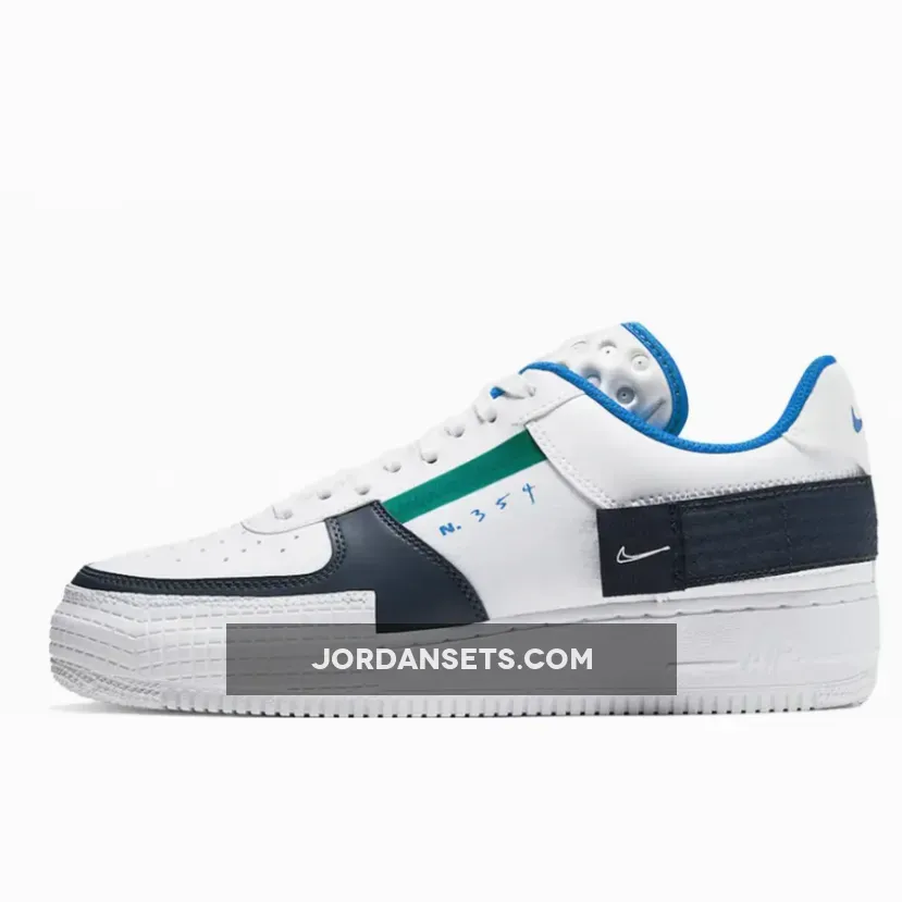 Nike Air Force 1 Type White Blue CQ2344-100 green and blue air forces