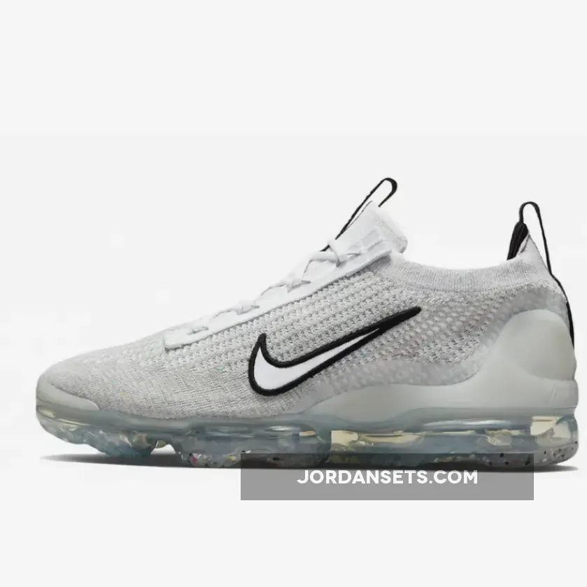 Nike Air VaporMax 2021 White/Black-Metallic Silver #nike air vapormax 2021 flyknit