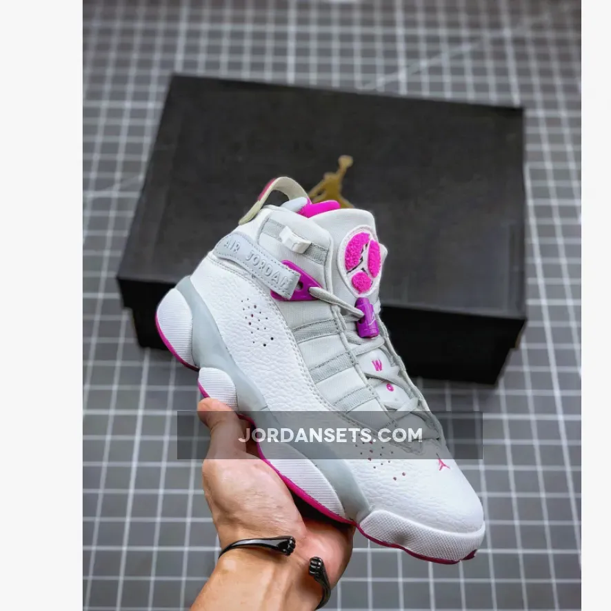 Jordan 6 Rings Pure Platinum/Fuchsia Blast 323399-011
