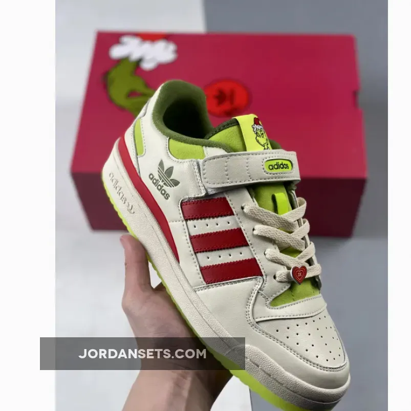The Grinch x adidas Forum Low Cream White/Red-Solar Slime