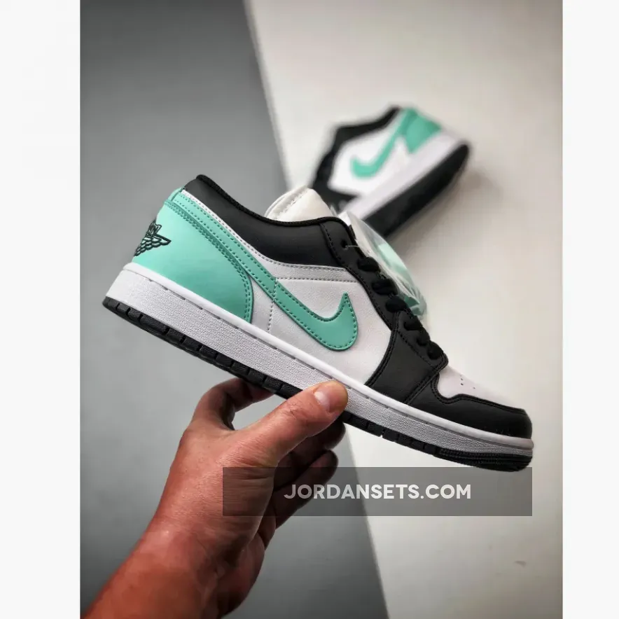 For Sale Air Jordan 1 Low White/Black-Green Glow 553558-131