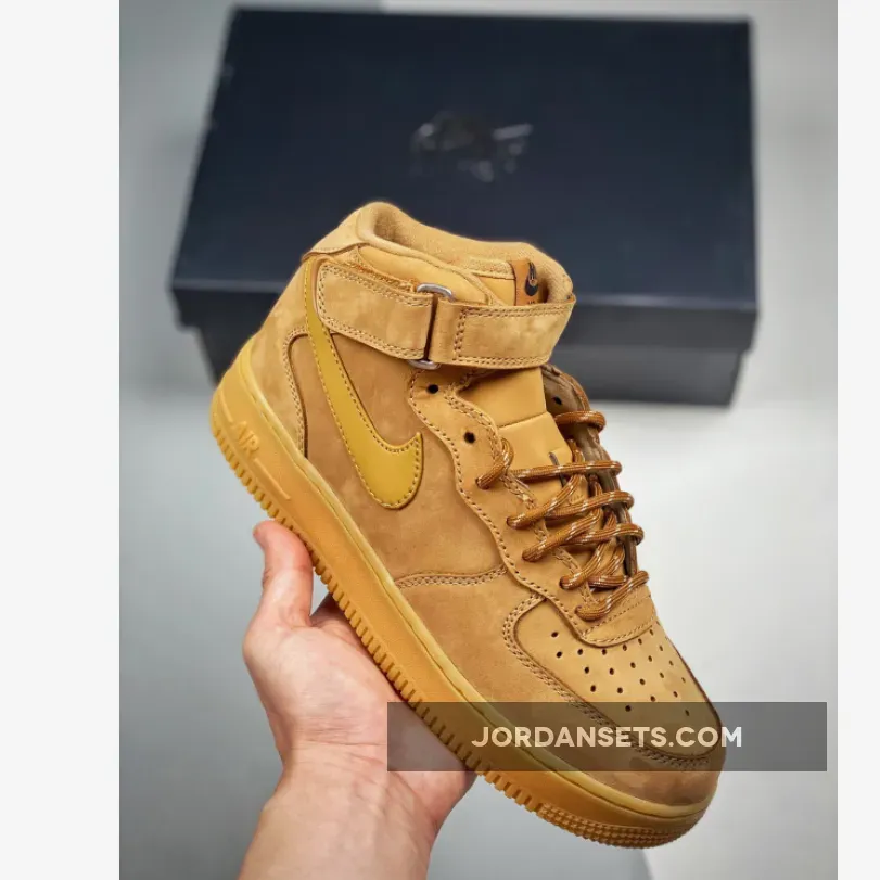 Nike Wheat Nike Air Force 1 Mid 'Wheat' Flax/Gum Light Brown-Outdoor Green DJ9158-200