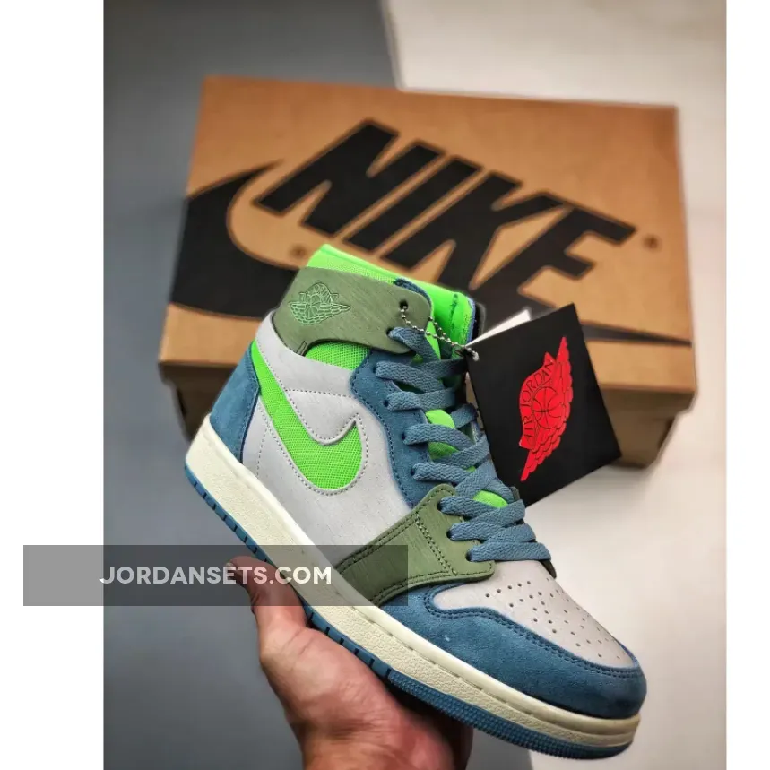Air Jordan 1 High Zoom CMFT 2 Blue Electric Green Discount