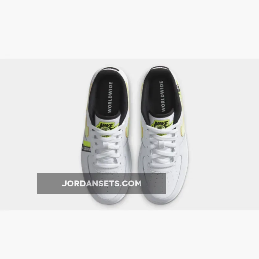Nike Air Force 1 LV8 GS White Volt For Womens CN8536-100 air force 1 volt
