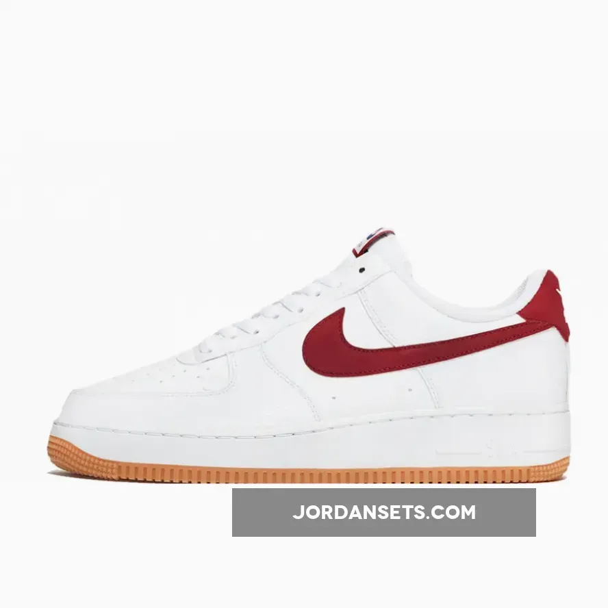 Nike Air Force 1 Low 'Cavs' White/Gum Outsole-Blue Void-Team Red - blue void air force 1