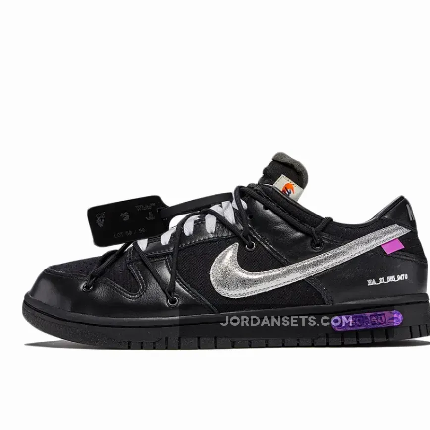 Off-White x Nike Dunk Low '50 of 50' Black Silver Purple - offwhite lot 50
