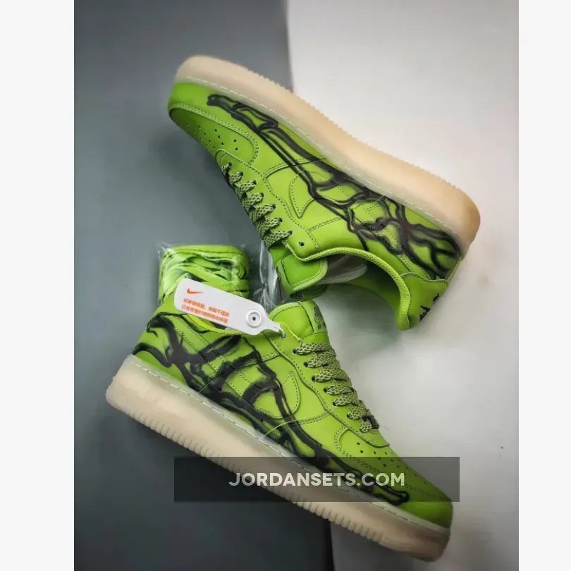 Nike Air Force 1 Low 'Skeleton' Green Goo Brand New