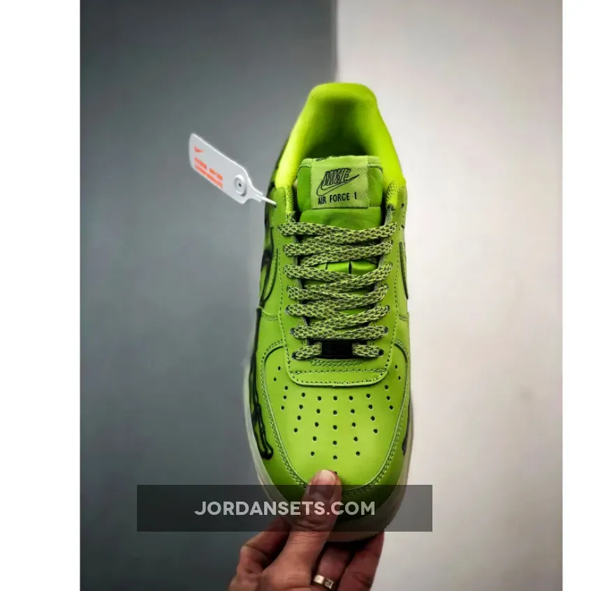 Nike Air Force 1 Low 'Skeleton' Green Goo Brand New