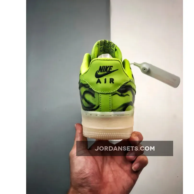 Nike Air Force 1 Low 'Skeleton' Green Goo Brand New