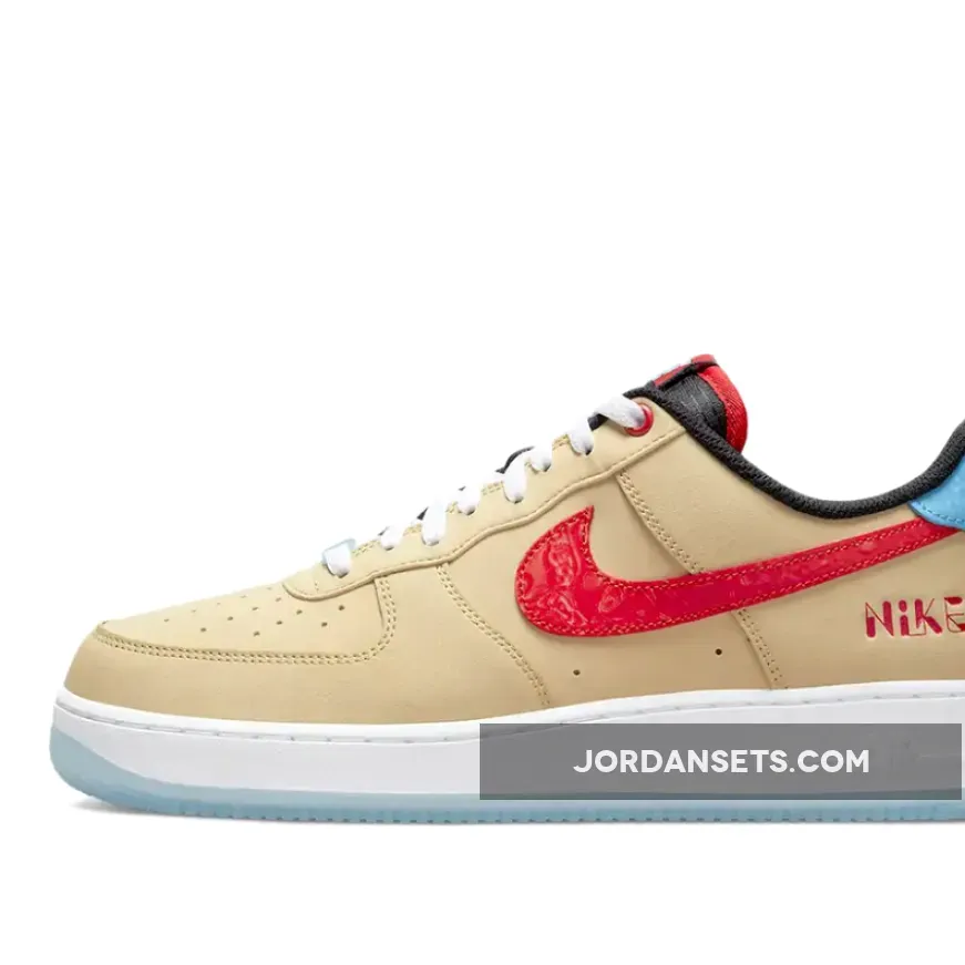 Nike Air Force 1 Low Satellite DQ7628-200 #red and tan air force ones