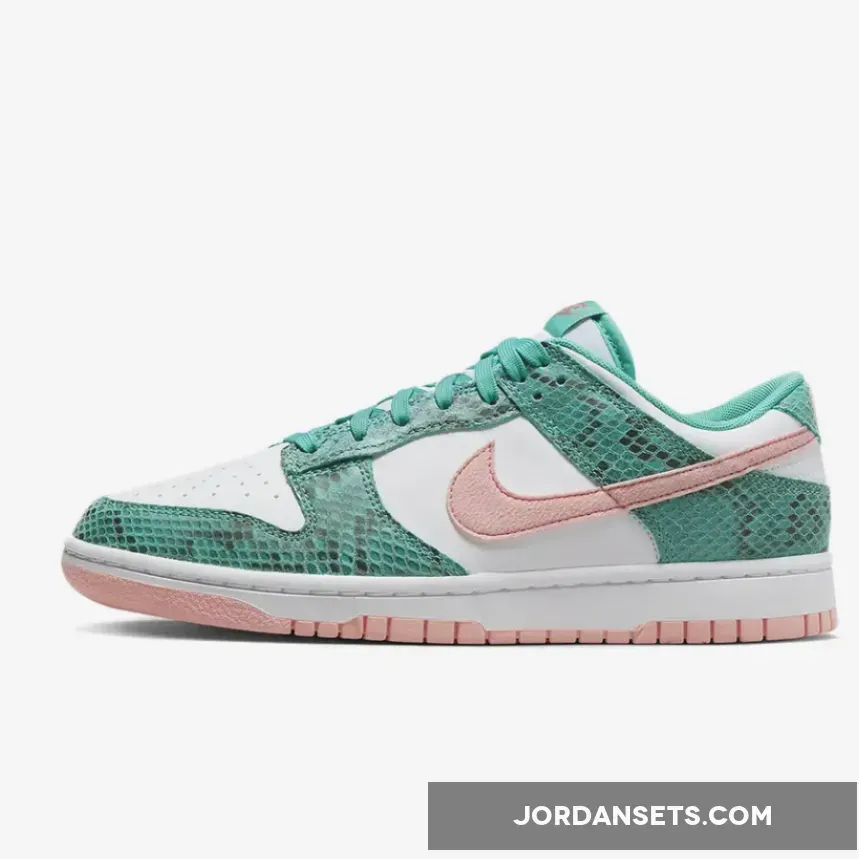 Nike Dunk Low 'Snakeskin' White/Teal-Pink DR8577-300 #snake dunk