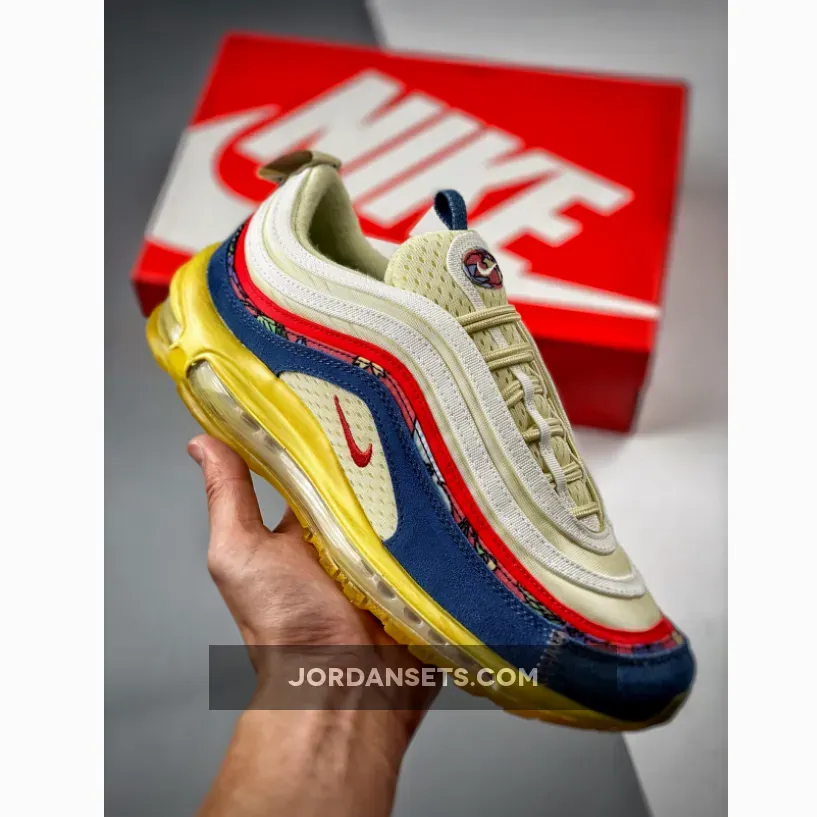 Nike Air Max 97 Coconut Milk/Track Red-Fossil - wmns air max 97 'university red'