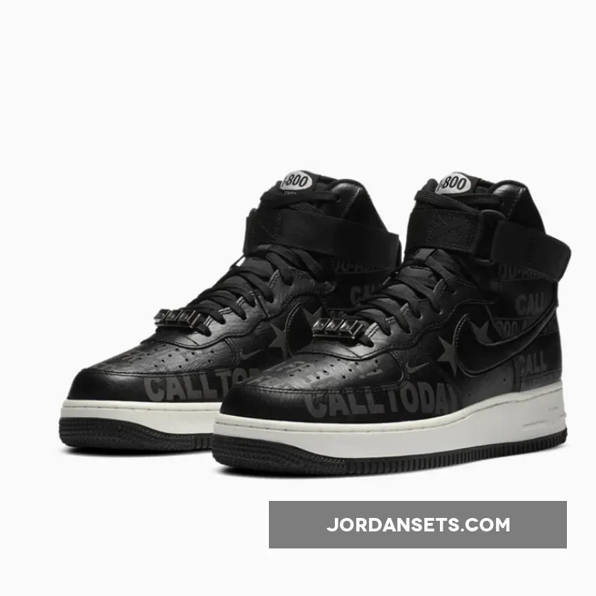 Nike Air Force 1 High '07 Premium 'Toll Free' Black/Black-Sail-Vast Grey #air force 1 high sail