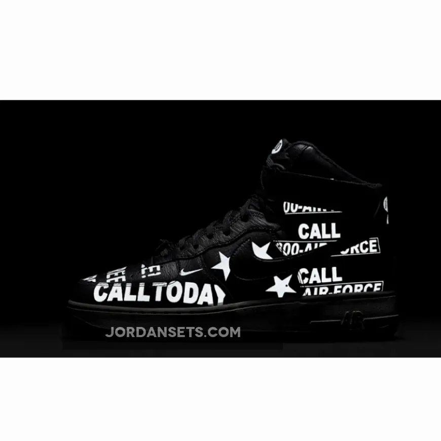 Nike Air Force 1 High '07 Premium 'Toll Free' Black/Black-Sail-Vast Grey #air force 1 high sail