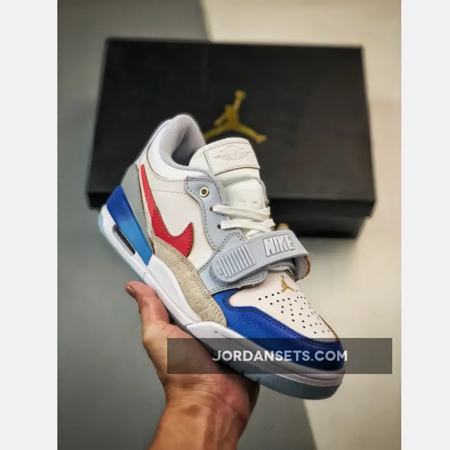 Jordan Legacy 312 Low Red White Blue | white and blue 3