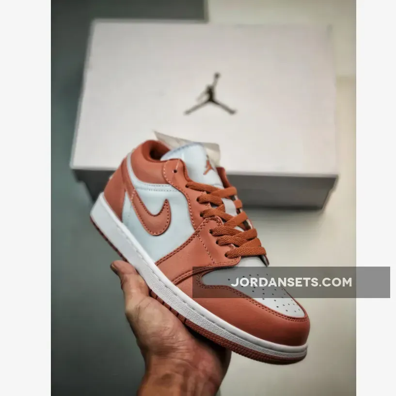 Air Jordan 1 Low Pure Platinum/Sky J Orange-White Outlet