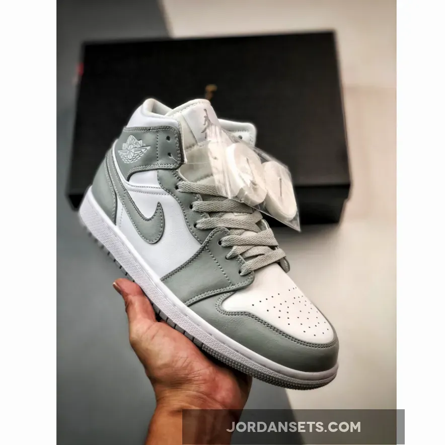 Air Jordan 1 Mid Grey Sail | Sail White BQ6472-115 For Sale