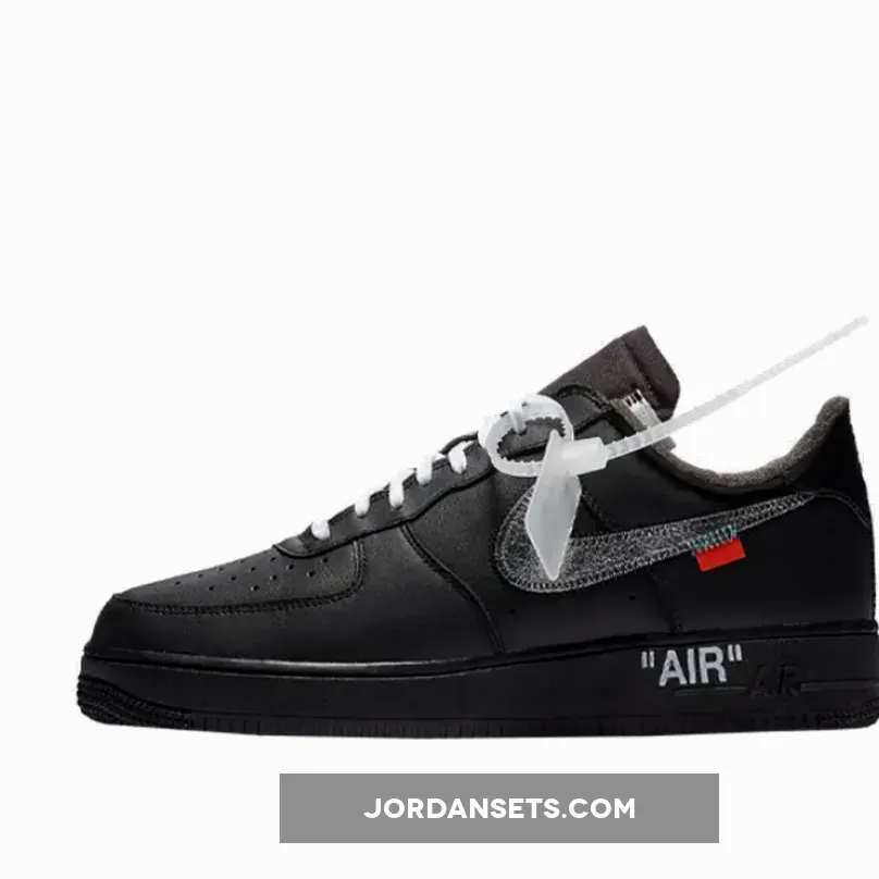 Off White x Nike Air Force 1 Black/Metallic Silver - off white air force 1 moma