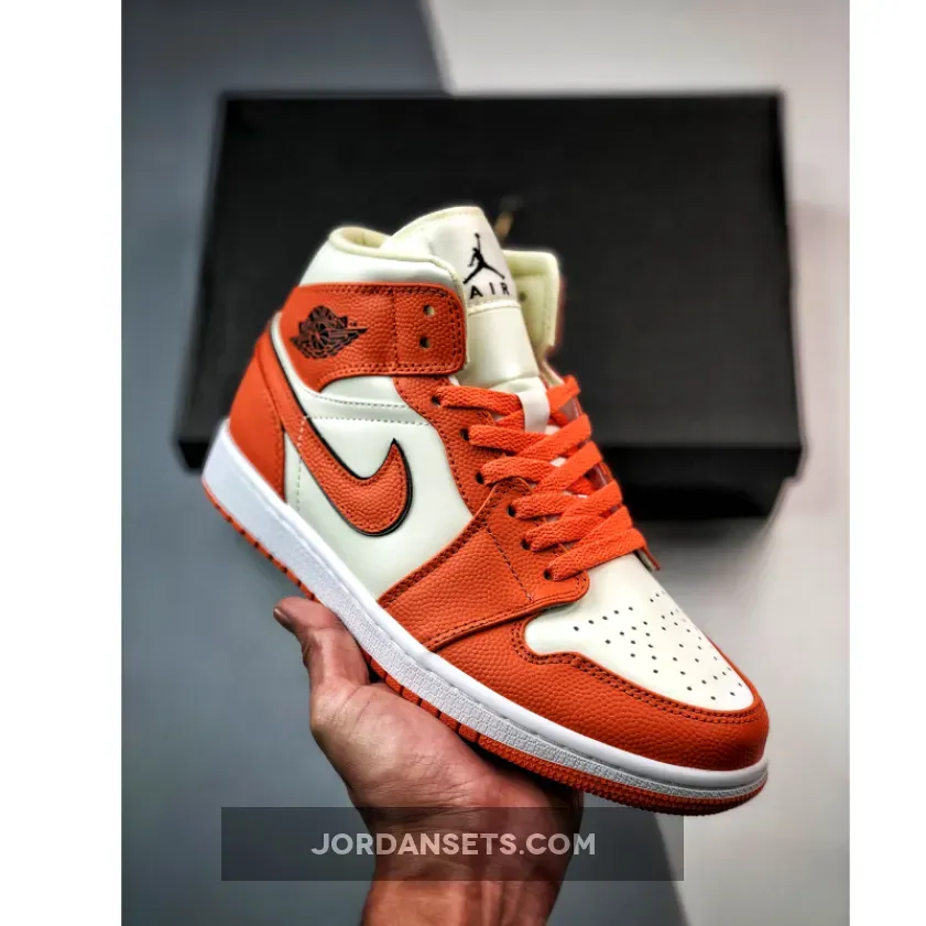 Air Jordan 1 Mid SE Coconut Milk/Sport Spice-Black-Sail jordan 1 spice