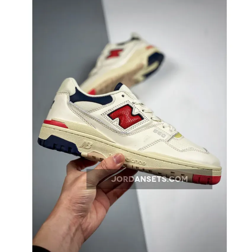 550 White Navy Aimé Leon Dore x New Balance 550 White/Navy/Red BB550A3