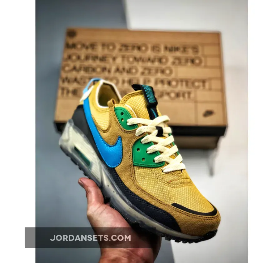 Nike Air Max 90 Terrascape Wheat Gold Blue DQ3987-700 - blue and gold nike air max