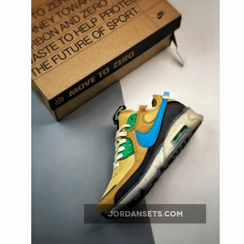Nike Air Max 90 Terrascape Wheat Gold Blue DQ3987-700 - blue and gold nike air max