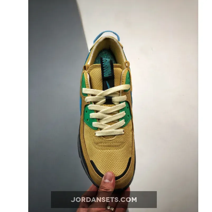 Nike Air Max 90 Terrascape Wheat Gold Blue DQ3987-700 - blue and gold nike air max