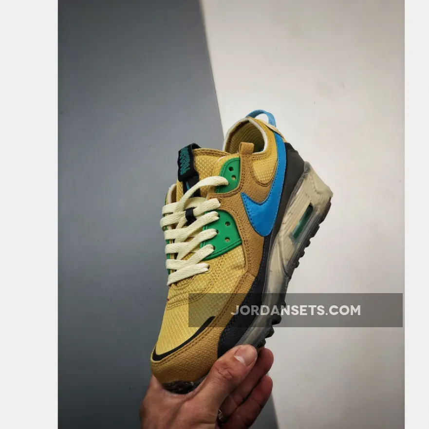 Nike Air Max 90 Terrascape Wheat Gold Blue DQ3987-700 - blue and gold nike air max