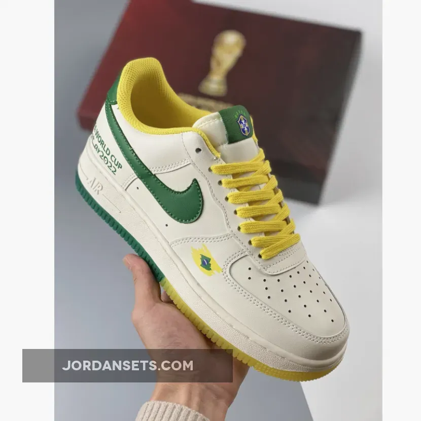 Nike Air Force 1 Low 'World Cup 2022' White Green Yellow 1680452506 For Sale