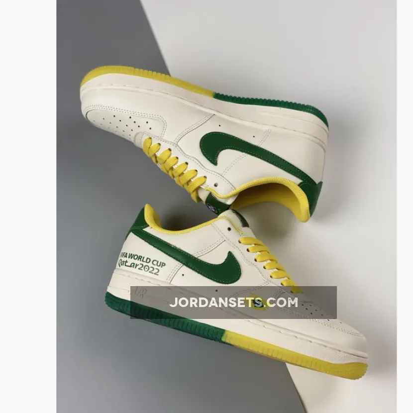 Nike Air Force 1 Low 'World Cup 2022' White Green Yellow 1680452506 For Sale