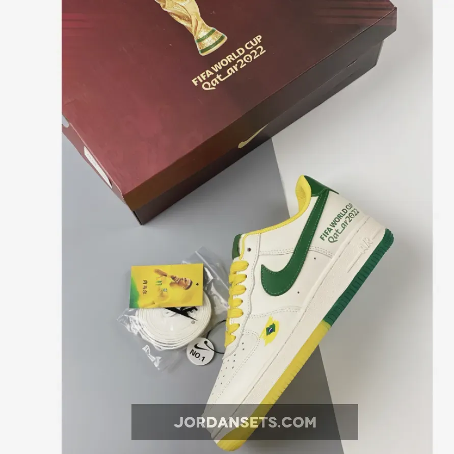 Nike Air Force 1 Low 'World Cup 2022' White Green Yellow 1680452506 For Sale